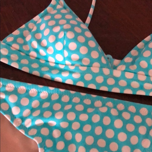 J. Crew XS Blue Polka Dot Bikini Adjustable - Picture 2 of 4